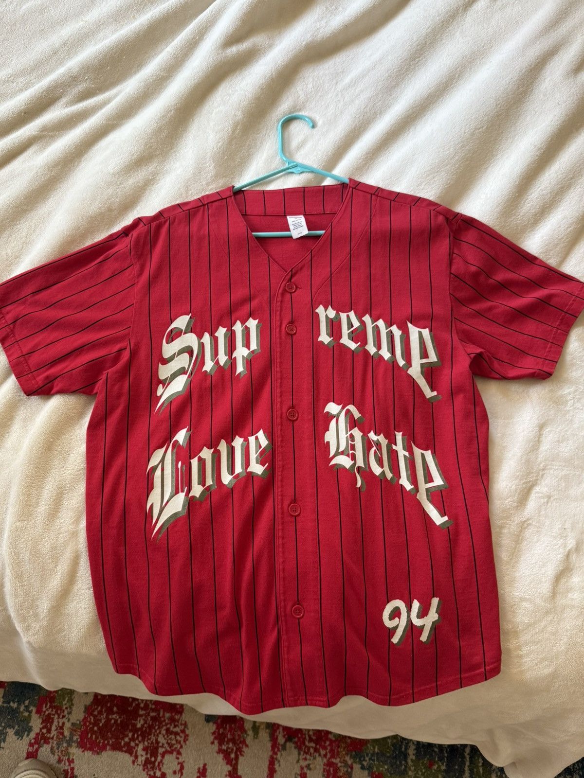 Supreme Supreme Red Baseball Button-Up Tee Size US M / EU 48-50 / 2 - 2 Thumbnail