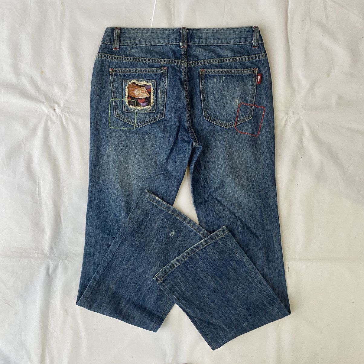 If Six Was Nine × Japanese Brand × Le Grande Bleu (L.G.B.) Jambangee Distressed Patchwork Denim Flared Y2K Grunge Style Size US 28 / EU 44 - 11 Thumbnail