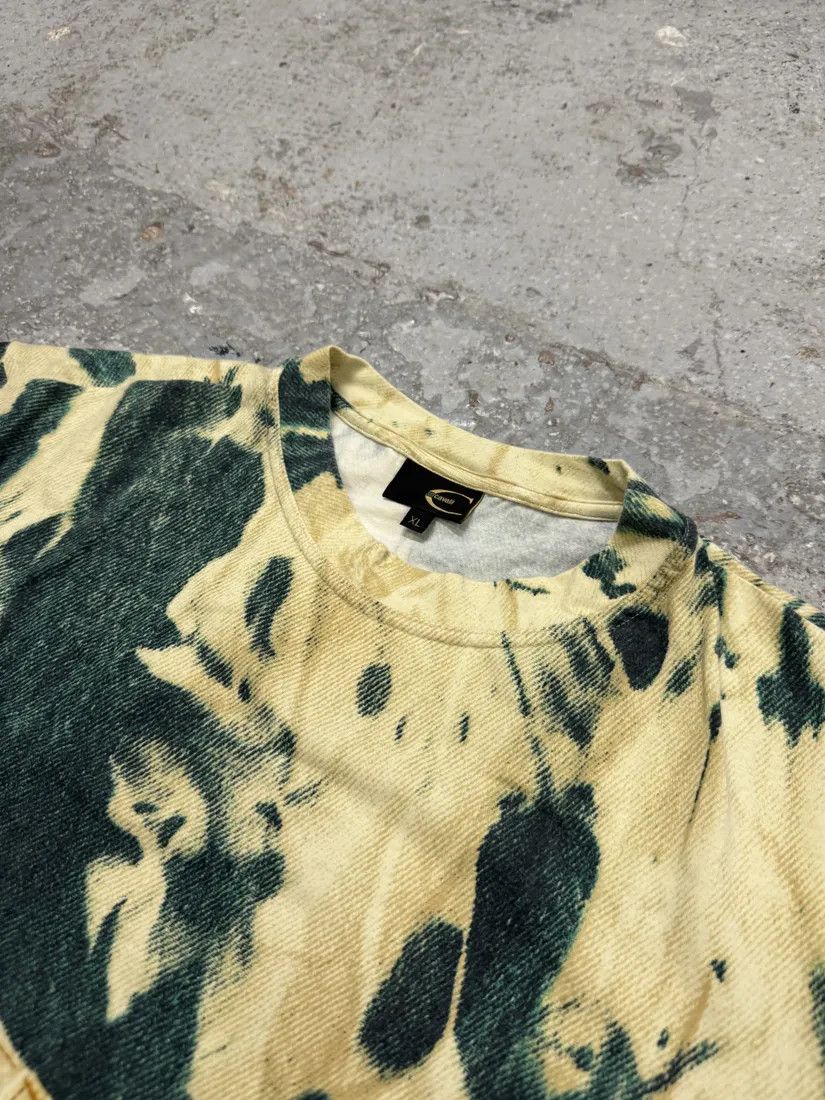 Designer × Just Cavalli × Vintage 2000s Cavalli Trompe L’oeil White & Green T-Shirt Size US M / EU 48-50 / 2 - 8 Thumbnail