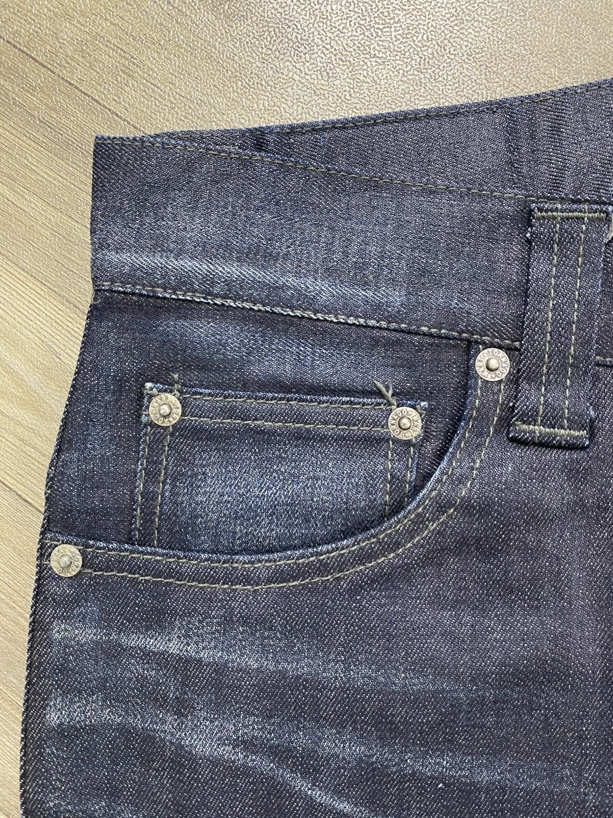 Tornado Mart 2000s Tornado Mart Waxed Clawmark Distressed Flared Jeans Size US 34 / EU 50 - 7 Thumbnail