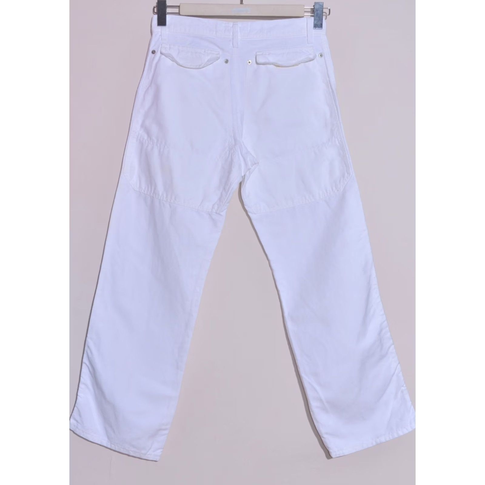 Vintage Armani Jeans White Linen Blend Carpenter Jeans IT46 W30 Mens Regular 30 White Linen Blend Carpenter Jeans Size US 30 / EU 46 - 3 Thumbnail