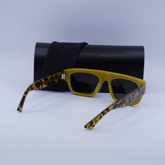Saint Laurent Paris Saint Laurent SL762 004 Sunglasses Ochra/Havana Square Frame Size ONE SIZE - 11 Thumbnail
