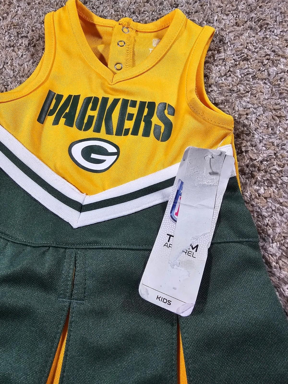 NFL Green Bay Packers 1 Piece Cheerleader Outfit 12M NWT NWD Size ONE SIZE - 3 Thumbnail