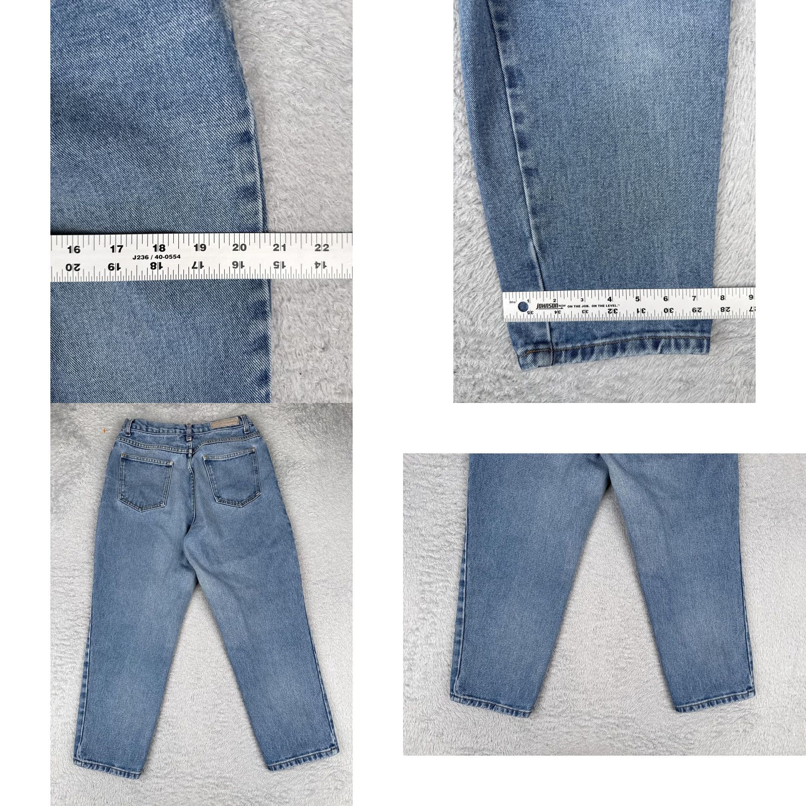 Bill Blass VINTAGE Bill Blass Jeans Womens 12P Blue High Rise Straight 27Inseam 27 In 100% Cotton Denim Easy Fit Size 34" / US 12 / IT 48 - 9 Thumbnail
