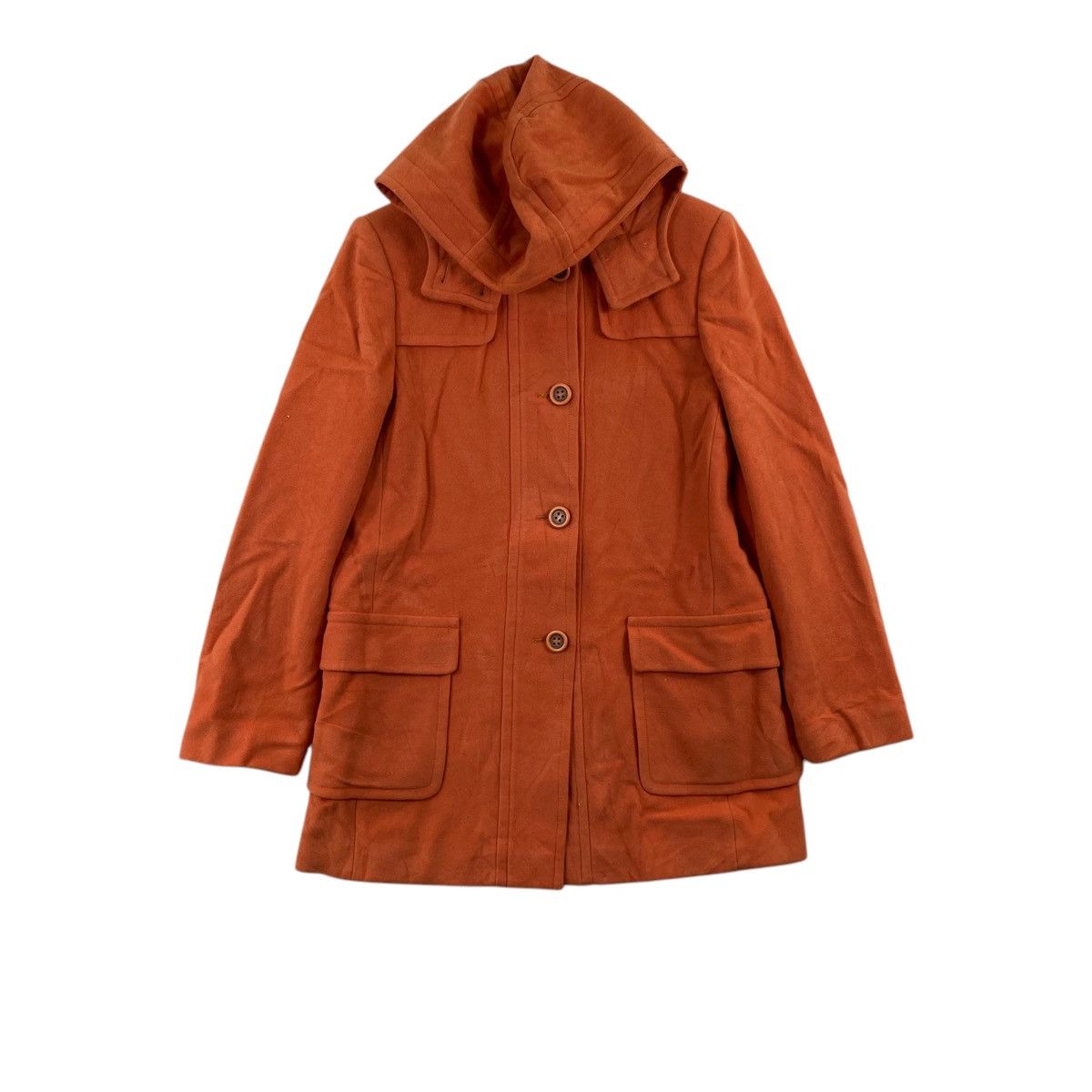 Other PRISMALEI Italian Brand Orange Wool Grey Hooded Jacket Size US M / EU 48-50 / 2 - 1 Thumbnail