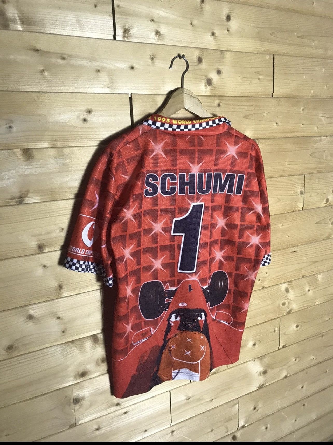 Formula 1 Rare Vintage Ferrari Schumacher Schumi over print t shirt Size US L / EU 52-54 / 3 - 16 Thumbnail