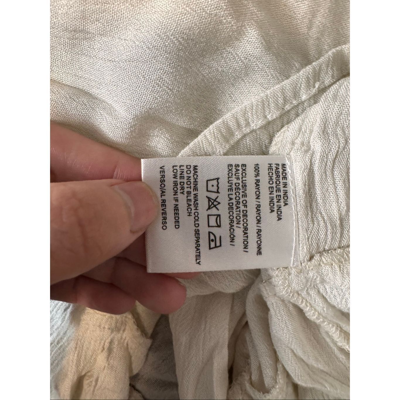 Kiwi Kiwi + Punch Queen Cream Sundress XS – Smocked Bust, Adjustable Straps, Flowy Rayon Dress Size XS / US 0-2 / IT 36-38 - 4 Thumbnail