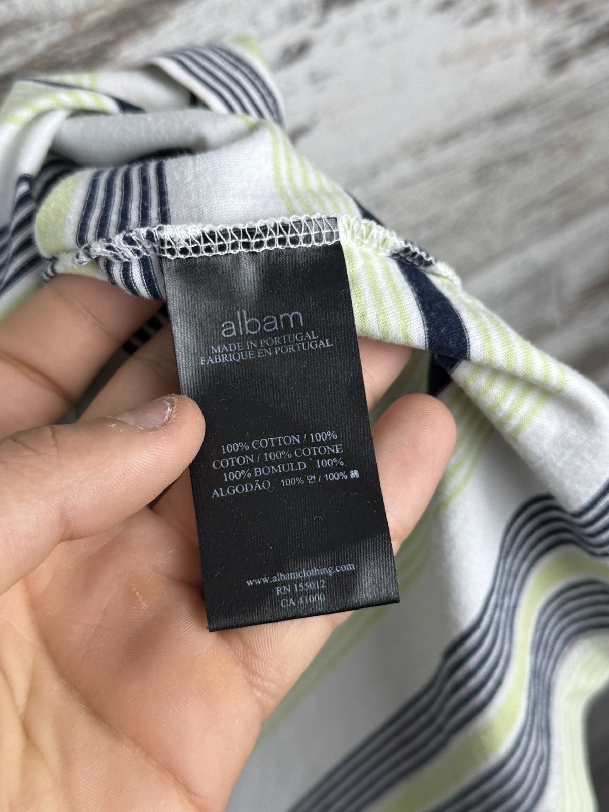Albam Mens Albam T-shirt cotton striped tee size XL luxury Size US XL / EU 56 / 4 - 7 Thumbnail