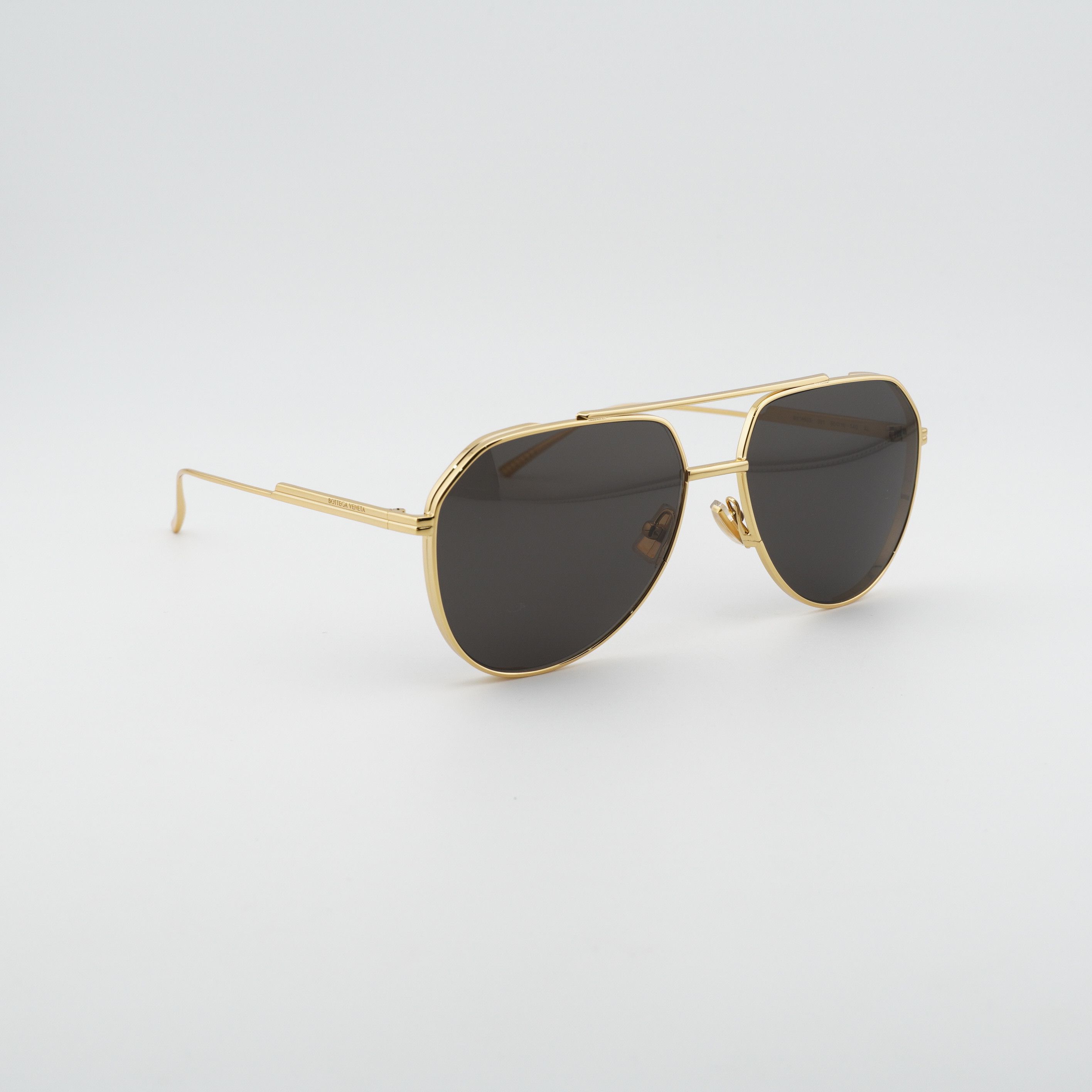 Bottega Veneta Bottega Veneta BV1465S 001 Unisex Sunglasses Gold Aviator Size ONE SIZE - 7 Thumbnail