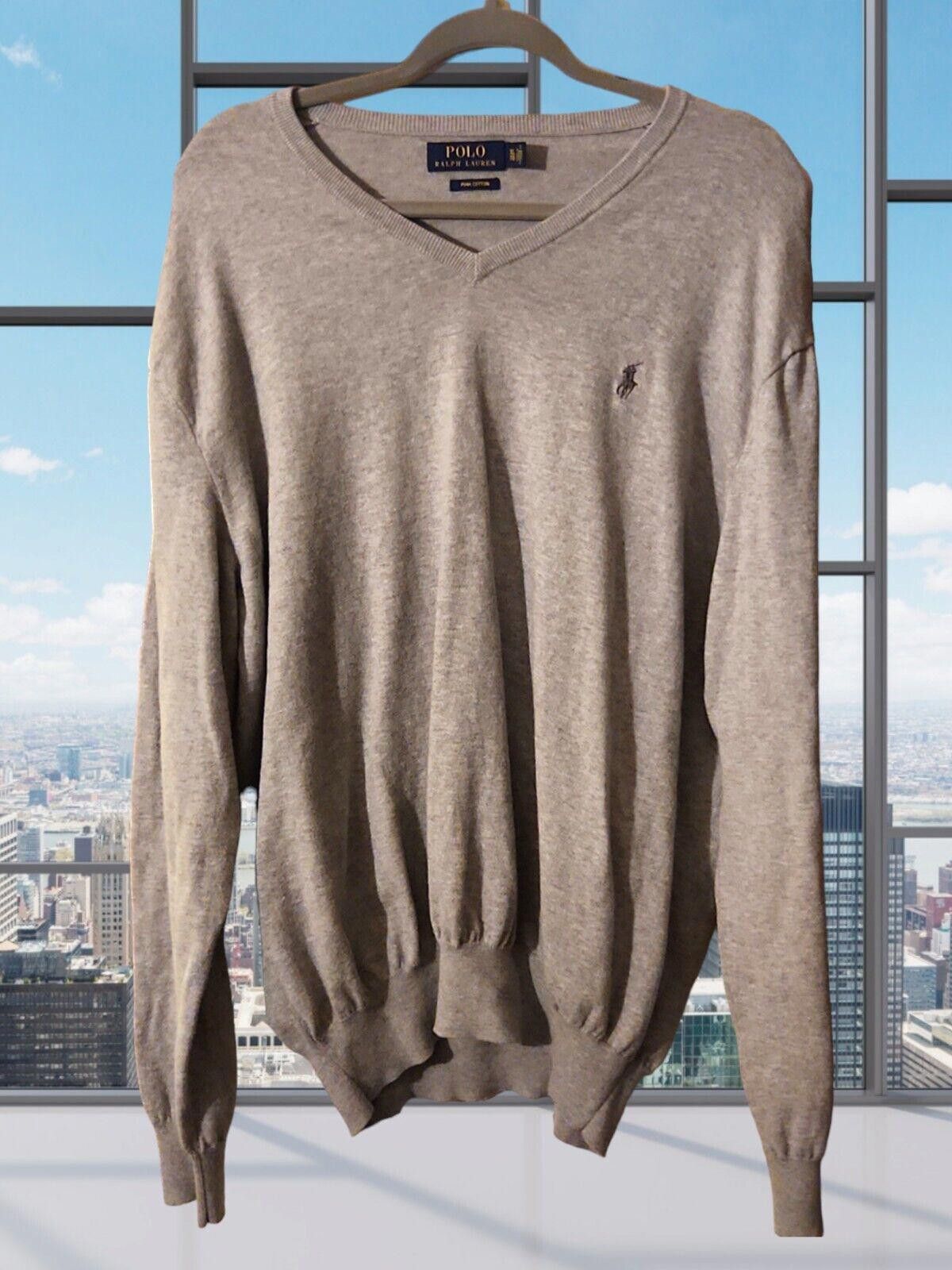 Polo Ralph Lauren Polo Ralph Lauren Sweater Men XL Gray Pima Cotton Golf VNeck Size US XL / EU 56 / 4 - 5 Thumbnail