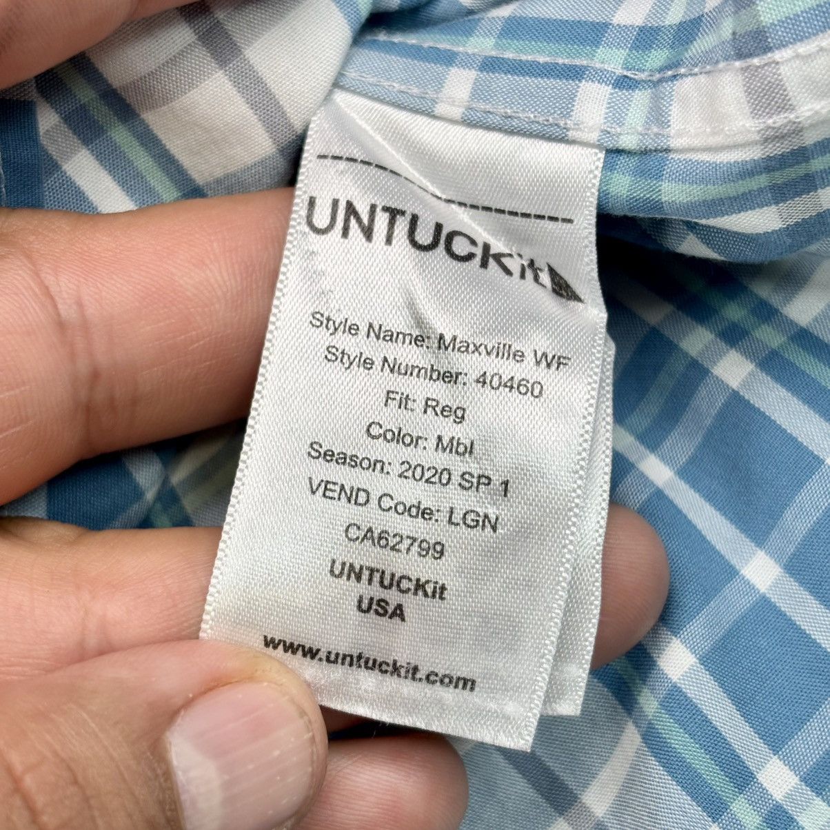 UNTUCKit UNTUCKit Maxville Blue Plaid Wrinkle Free Shirt Men's 3XL Size US XXL / EU 58 / 5 - 3 Thumbnail