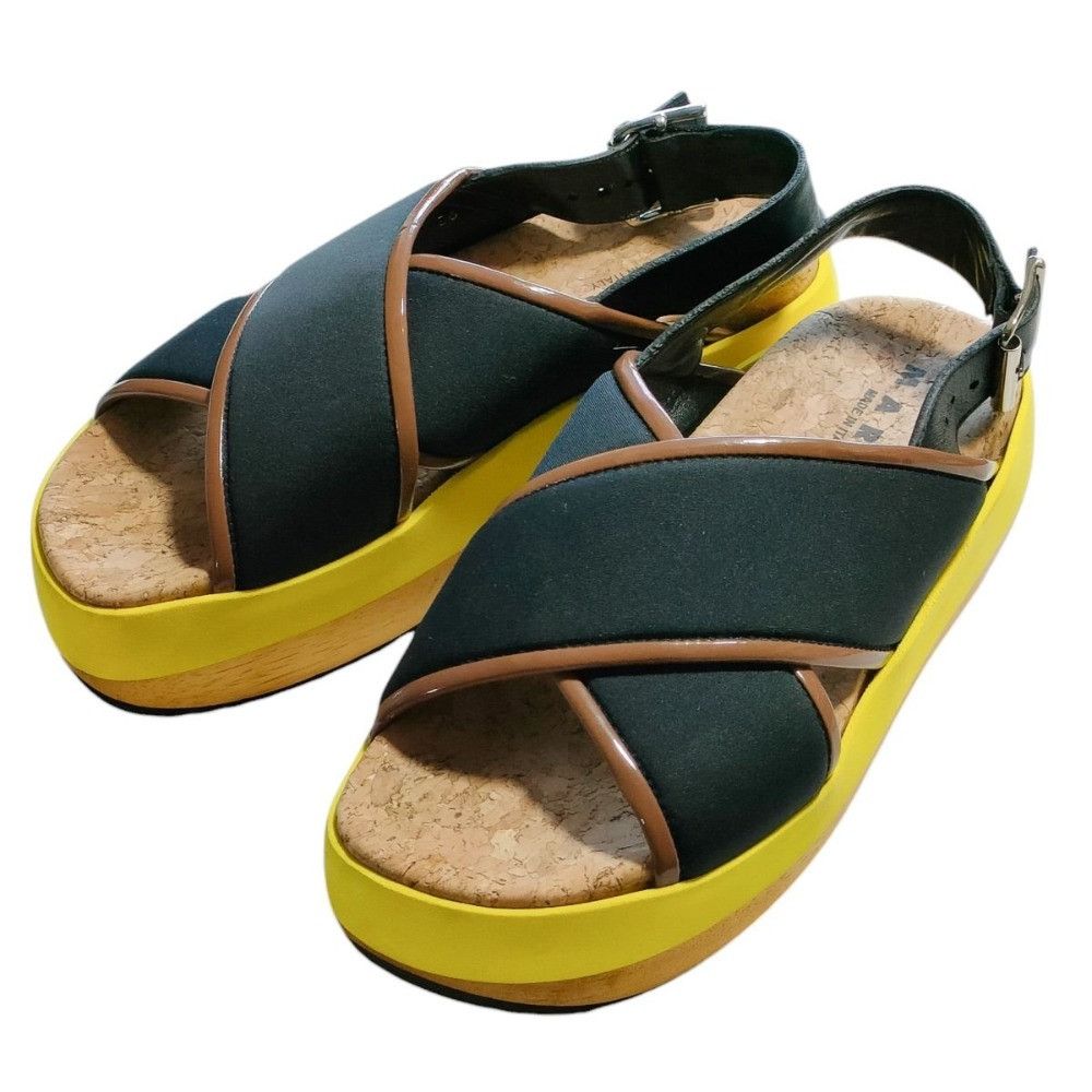 Marni Marni Marni ZPMS002506TP639 Leather Wedge Sandals Leather Shoes ZPMS002506TP639 DUTY FREE for USA Size ONE SIZE - 1 Thumbnail