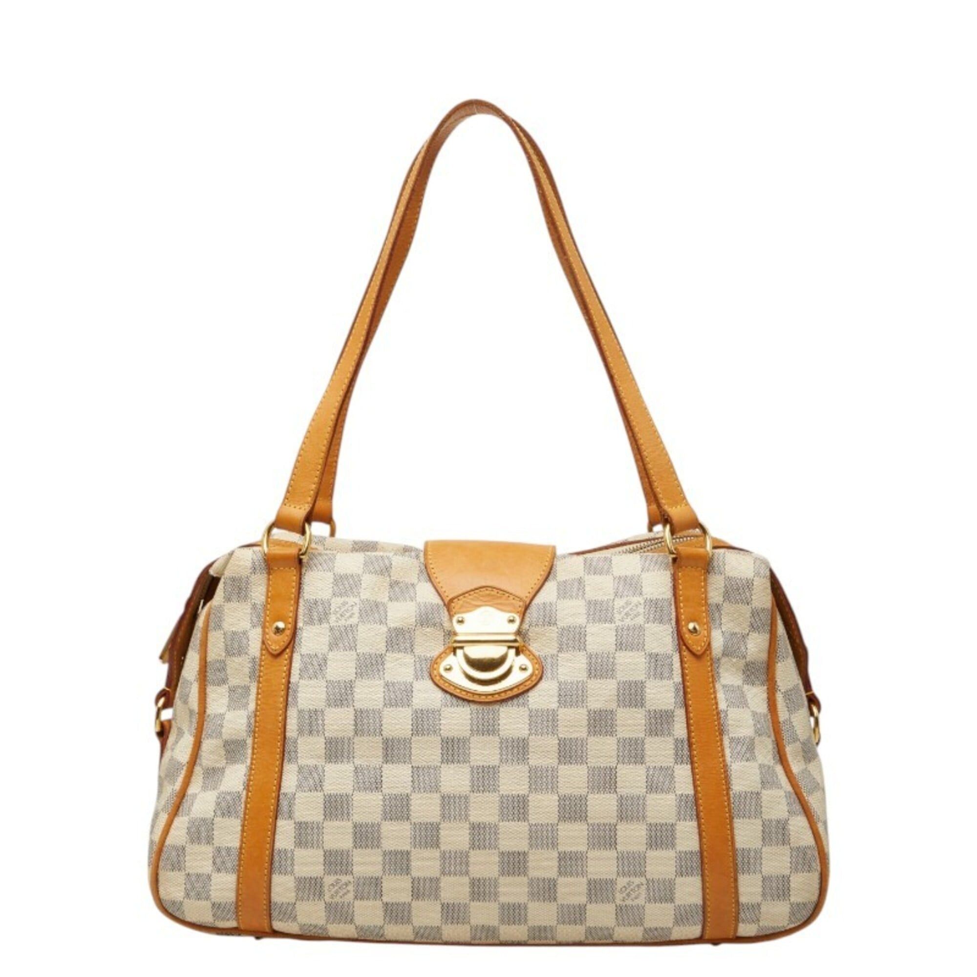 Louis Vuitton Louis Vuitton Damier Azur Streza PM Tote Bag Shoulder N42220 White Leather Women's LOUIS VUITTON Size ONE SIZE - 1 Thumbnail