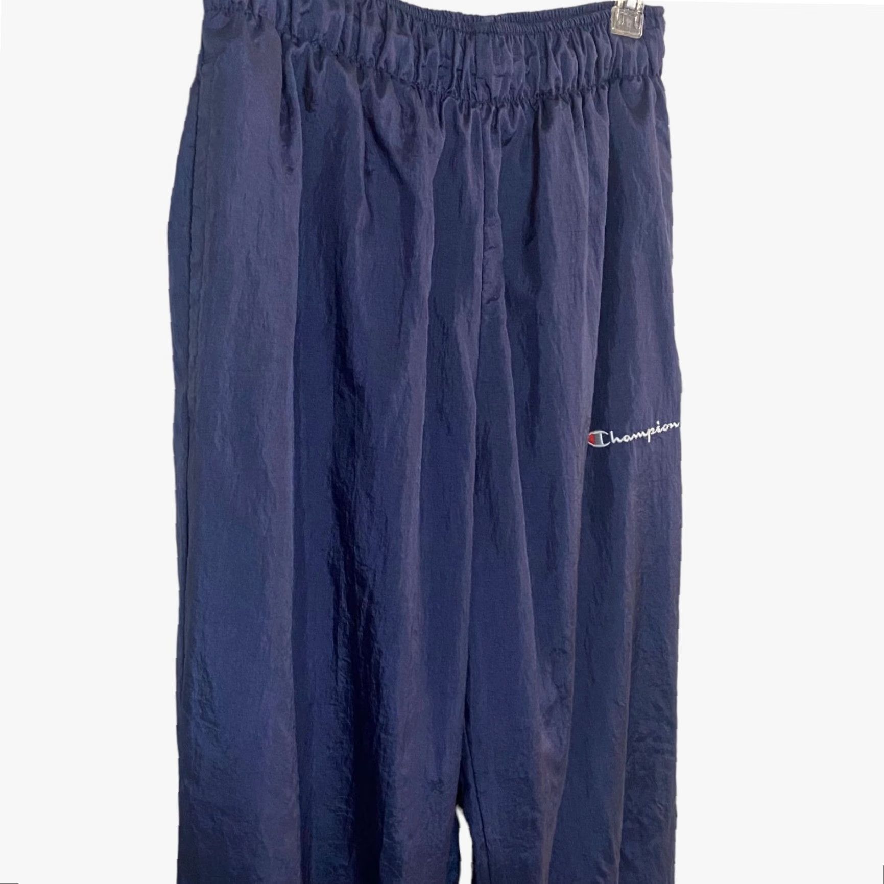 Champion Champion Life Nylon Warm-Up Pants Mens Medium Navy Blue Pockets Jogger Athletic Size US 31 - 4 Thumbnail