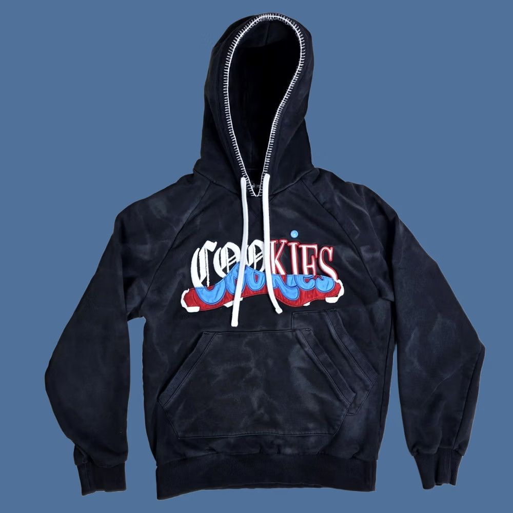 Logo 7 Cookies Black Acid Wash Hoodie Embroidered Logo Upper Echelon S Size US S / EU 44-46 / 1 - 1 Thumbnail