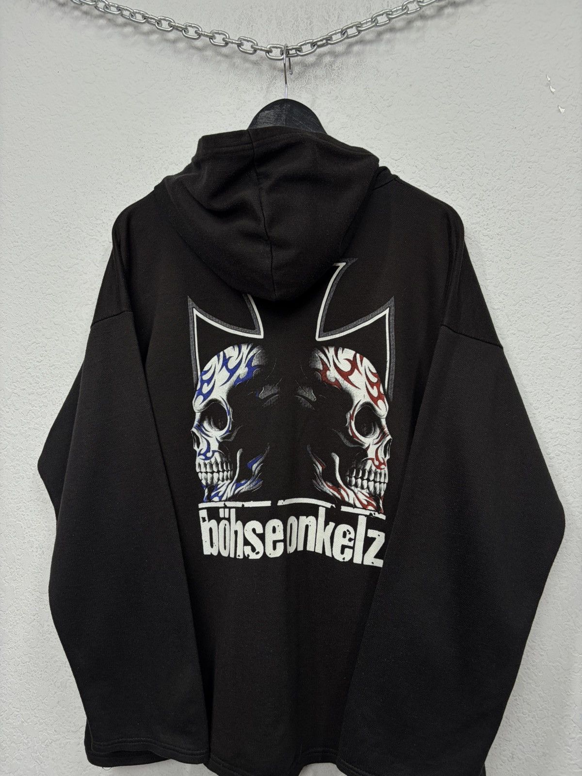 Band Tees Böhse Onkelz Skull Hoodie Y2K Punk Rock Gothic Zip Hoodie Size US XL / EU 56 / 4 - 6 Thumbnail