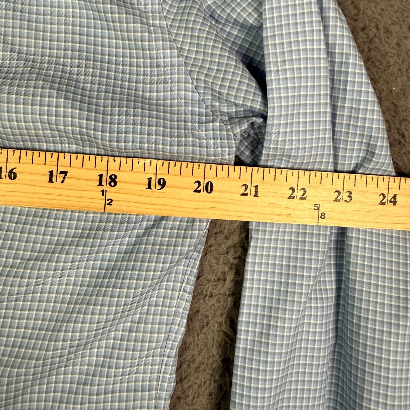 Eton VINTAGE Eton Shirt Mens 15.5 / 39 Blue Slim Plaid Check Contemporary Dress Long Sleeve Size 42R - 6 Thumbnail