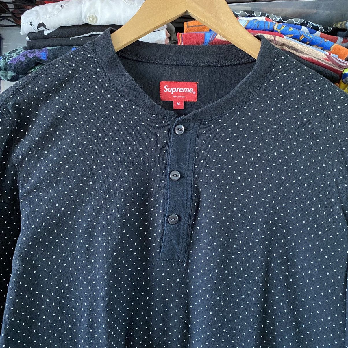 Supreme Supreme Polka Dot Thermal Henley 2013 Black Grunge Punk Y2K Size US M / EU 48-50 / 2 - 2 Thumbnail