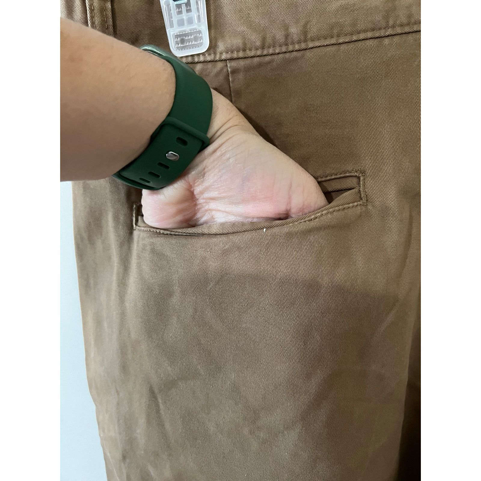 Haggar H26 Chino Pants Slacks Men's 32x34 Tan Flat Front Pockets Size US 32 / EU 48 - 12 Thumbnail