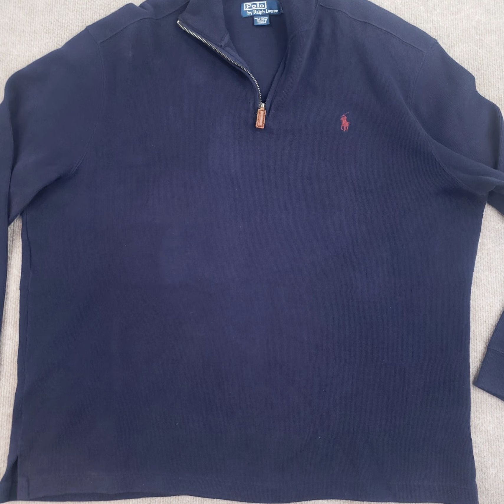 Polo Ralph Lauren Ralph Lauren Mens Sweater Extra Large XL Blue 1/4 Zip Mock Neck Size US XL / EU 56 / 4 - 6 Thumbnail