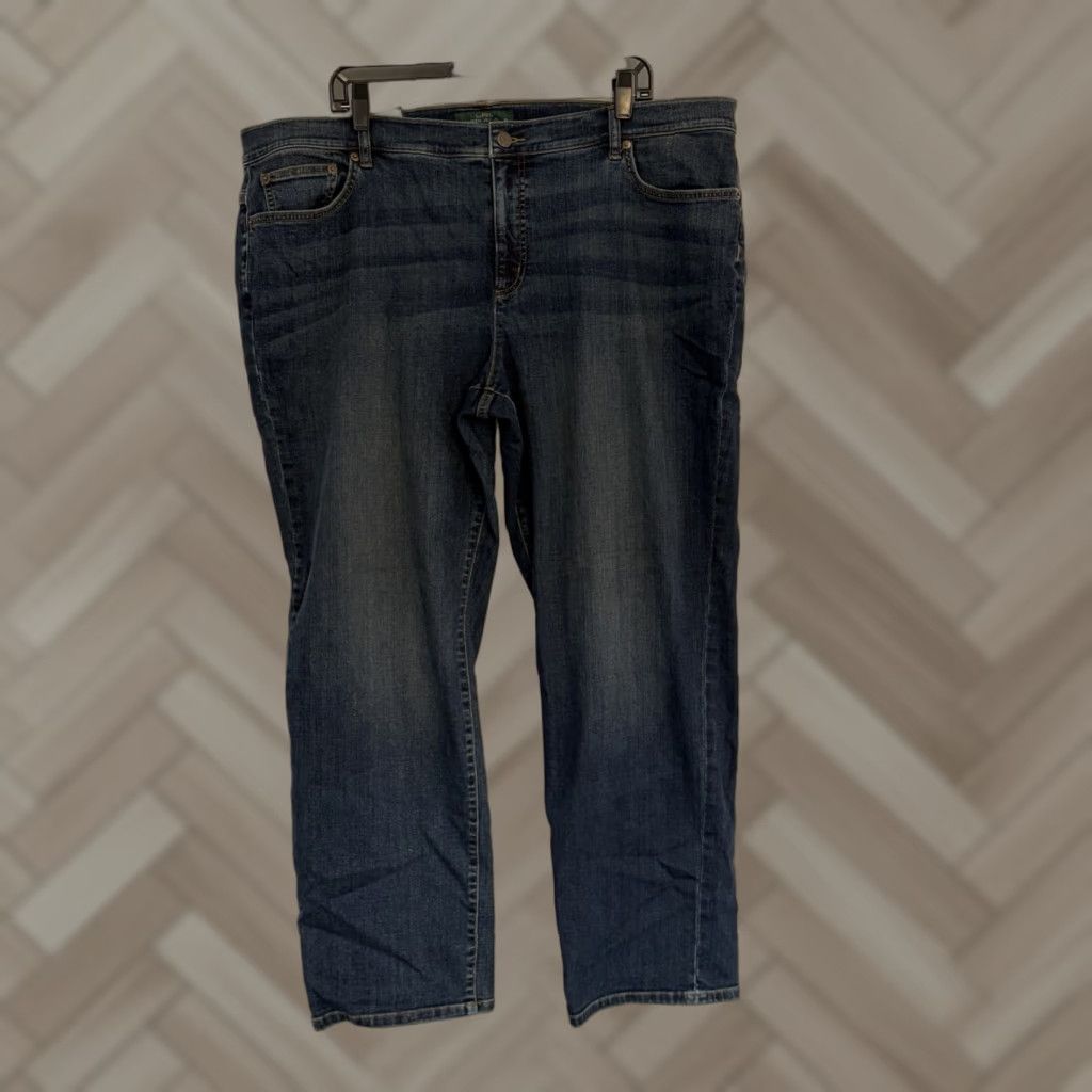 Denime NWT Lauren Jeans Co. Jeans 5-Pocket Denim Straight (Mid Rise) 22W Blue Womens Size 40" / US 18 - 1 Thumbnail