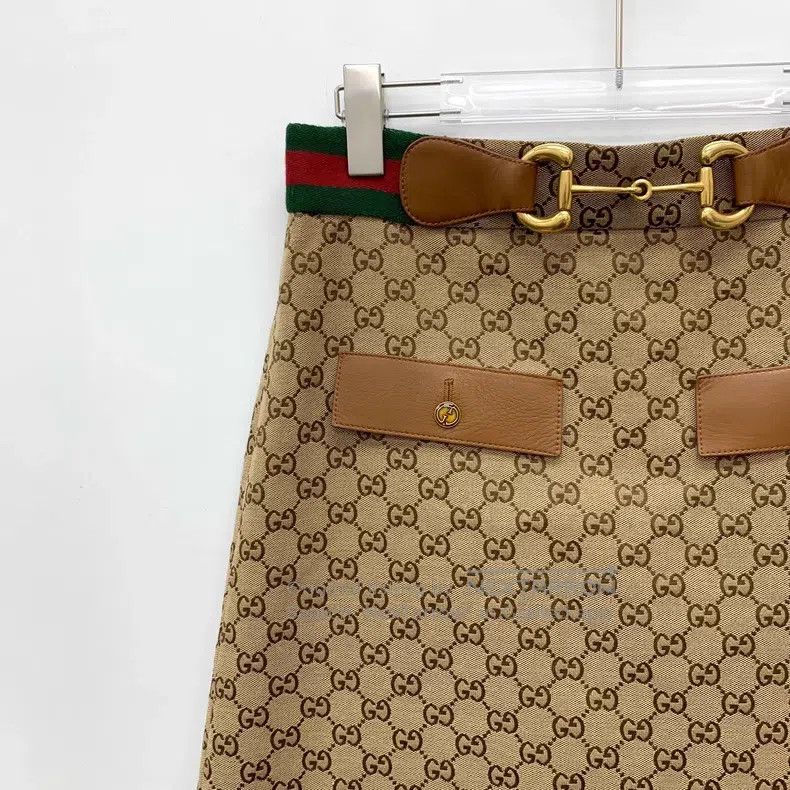 Gucci Gucci Dark brown logo jacquard full print cotton casual ha Size 28" / US 6 / IT 42 - 3 Thumbnail