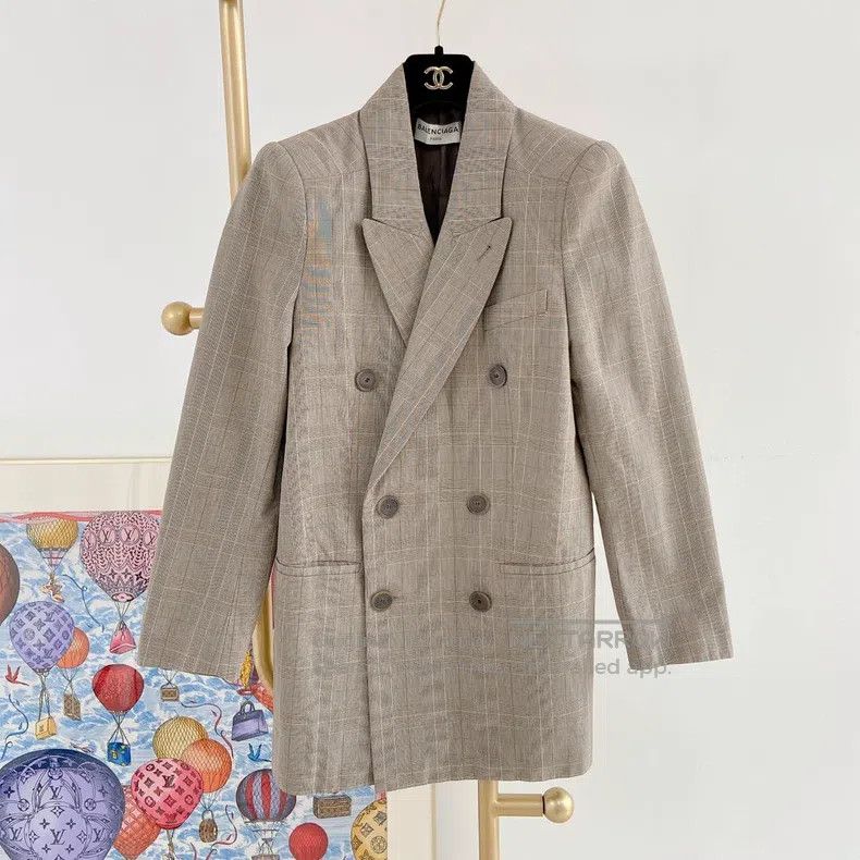 Balenciaga Balenciaga Tartan Blazer Jacket Size XXS / US 00 / IT 34 - 1 Thumbnail