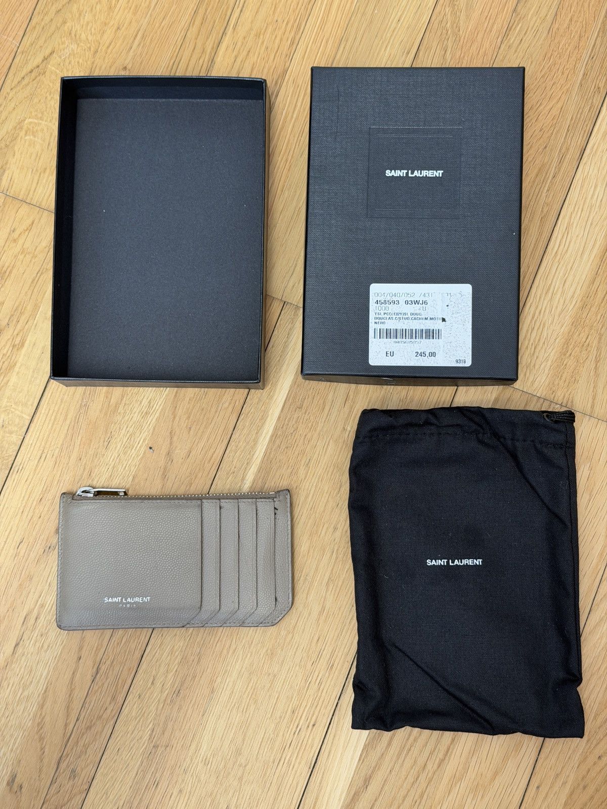 Saint Laurent Paris Saint Laurent Card Holder – Beige Size ONE SIZE - 12 Thumbnail