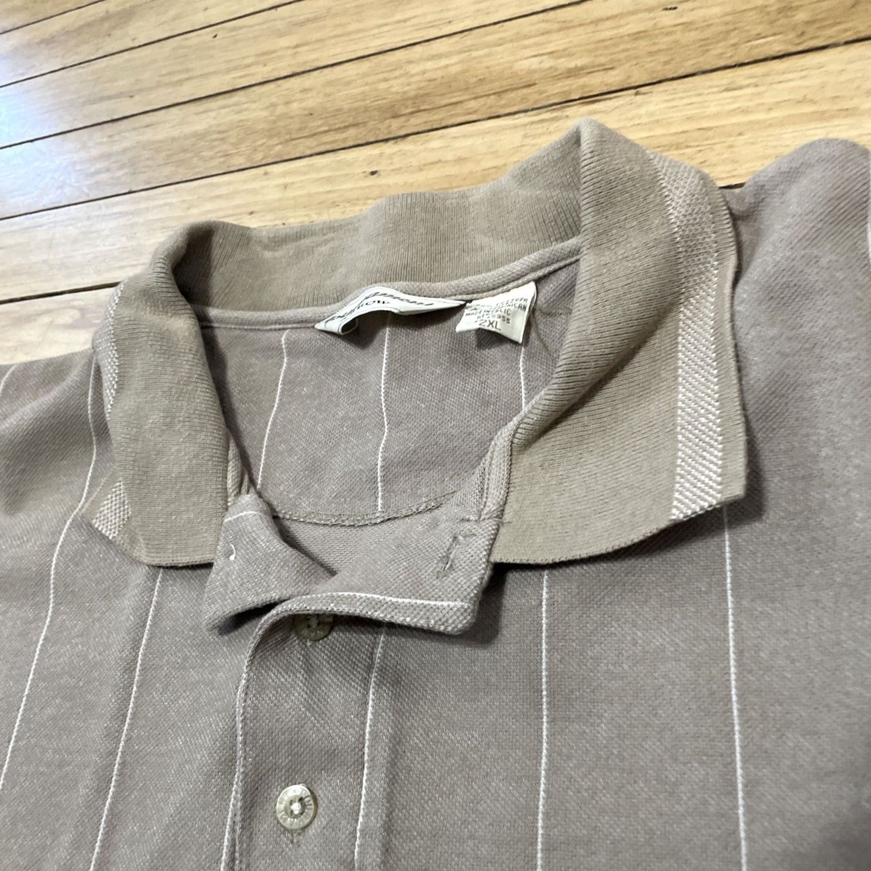 Arrow VINTAGE TOURNAMENT ARROW Polo Shirt 2XL Men Brown Stripe Casual Short Sleeve Shirt Men Brown Stripe Polo Size US XXL / EU 58 / 5 - 3 Thumbnail