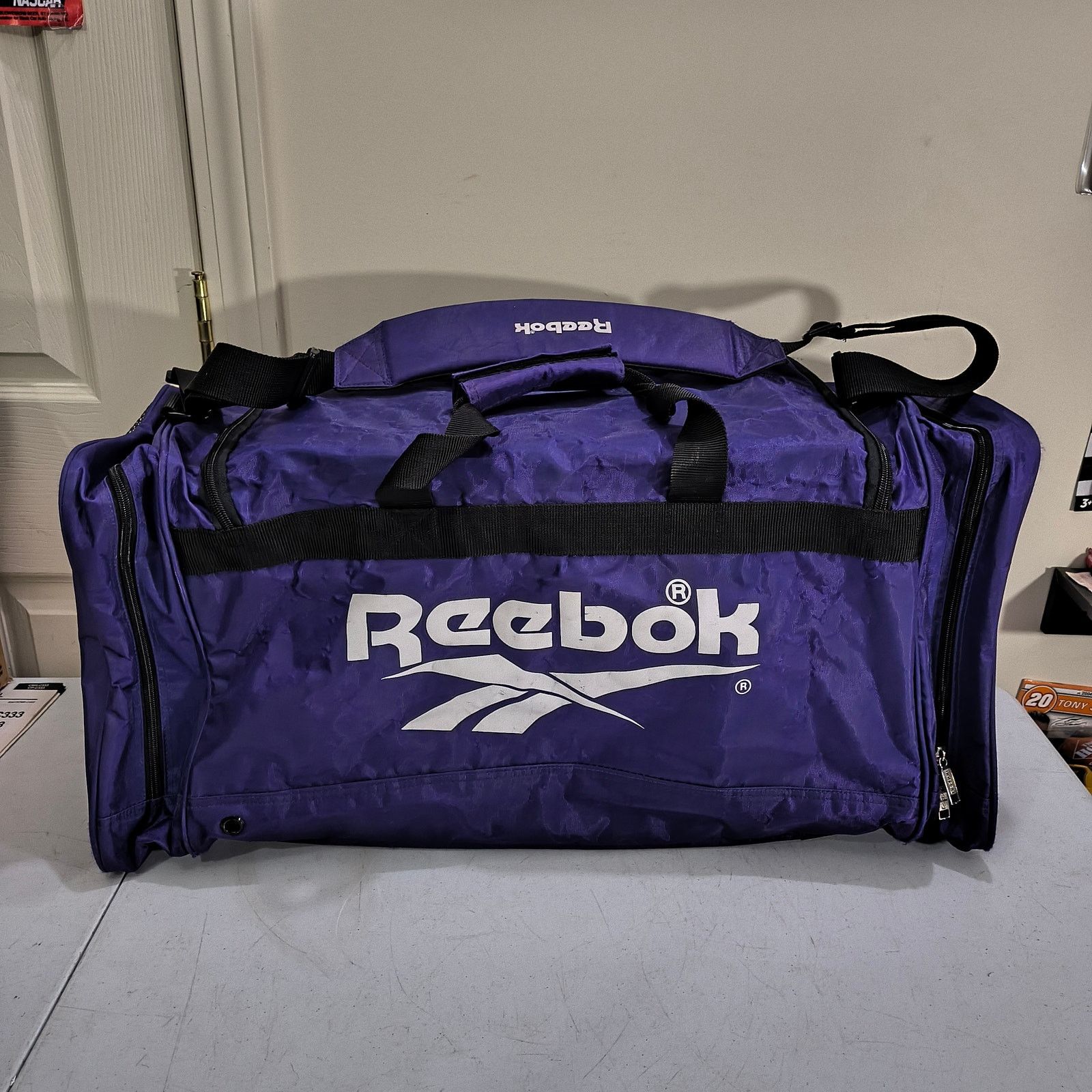 Reebok Reebok Duffle Bag Purple Black Straps Nylon VTG 90s 30x13x12 Grailed