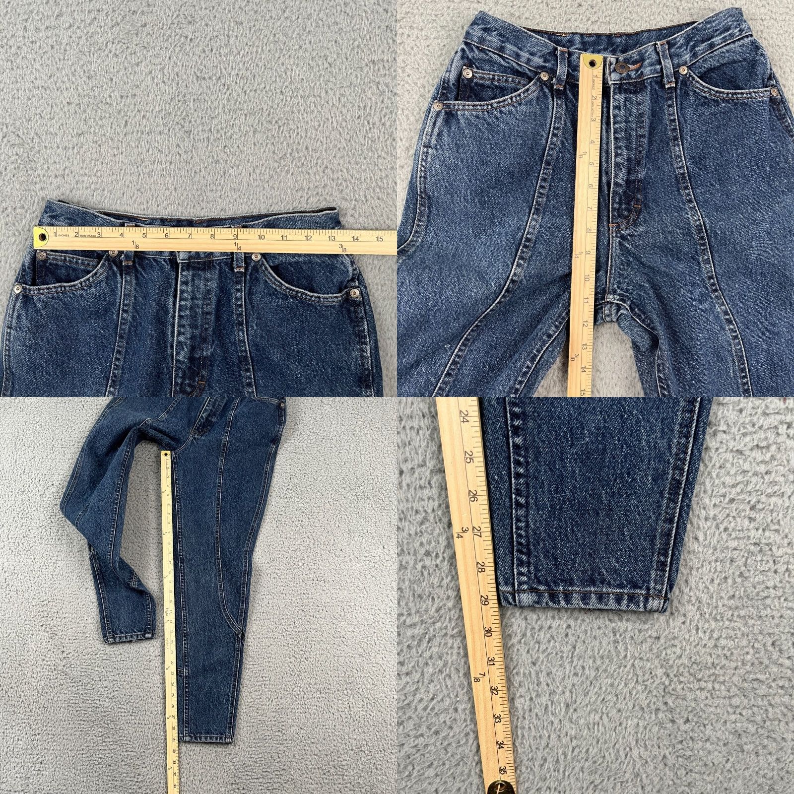 Lee VINTAGE Lee Jeans Womens 11 Long Panel Seam Ankle‑Zip USA 90s High‑Rise Tapered Size 32" / US 10 / IT 46 - 9 Thumbnail