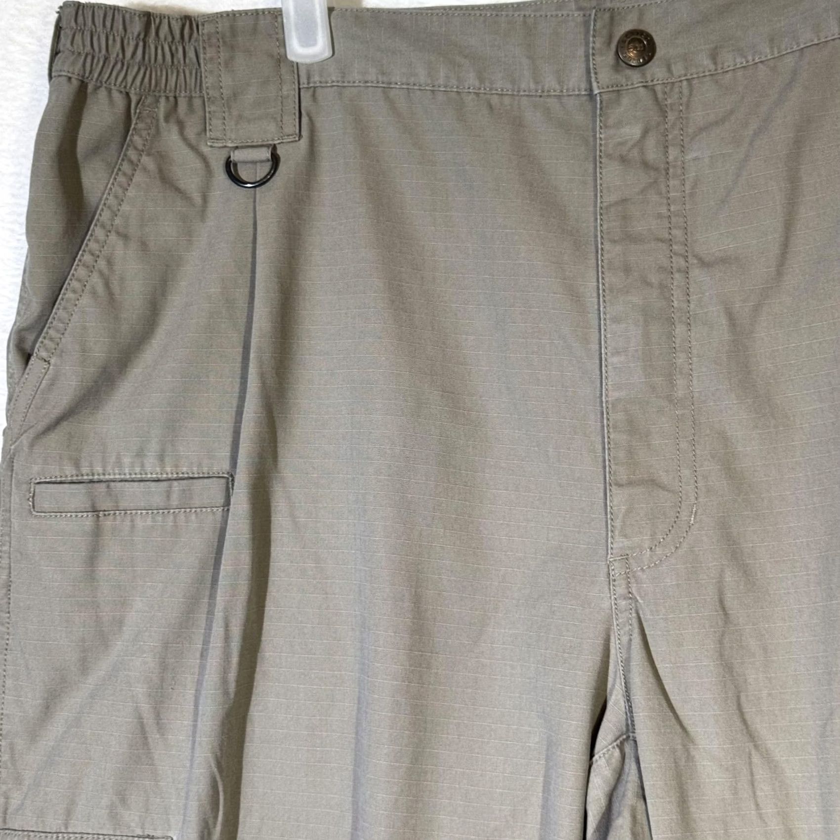 Vintage 5.11 Tactical Cargo Pants Mens 42x30 Taupe Ripstop Elastic Waist Multi Pocket Cargo Pants Mens 42x30 Taupe Ripstop Elastic Waist Pockets Size US 42 / EU 58 - 5 Thumbnail