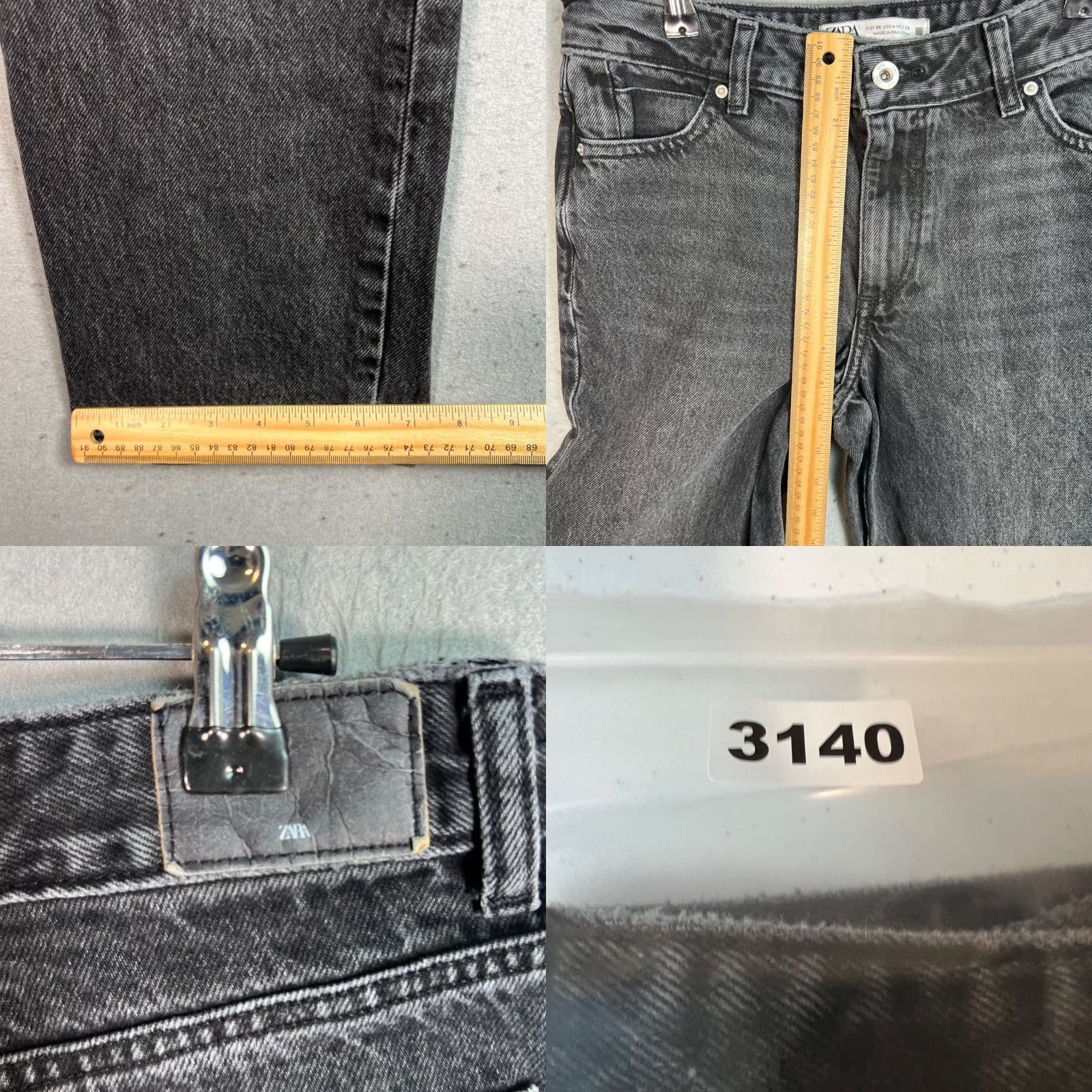Zara Zara Jeans Women's Size 4 Black High-Waist Tapered Cotton Denim 5-Pocket Regular Rise Inseam 29 in Vintage No Shirt? Size 27" / US 4 / IT 40 - 8 Thumbnail