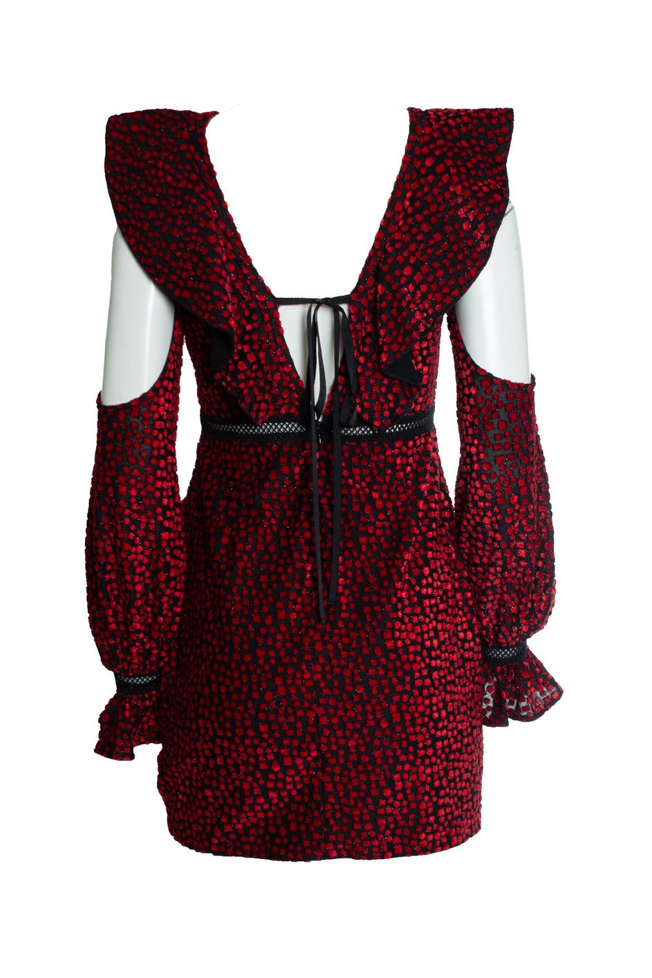 Self-Portrait Self portrait, V neck frill mini dress in red Size M / US 6-8 / IT 42-44 - 3 Thumbnail