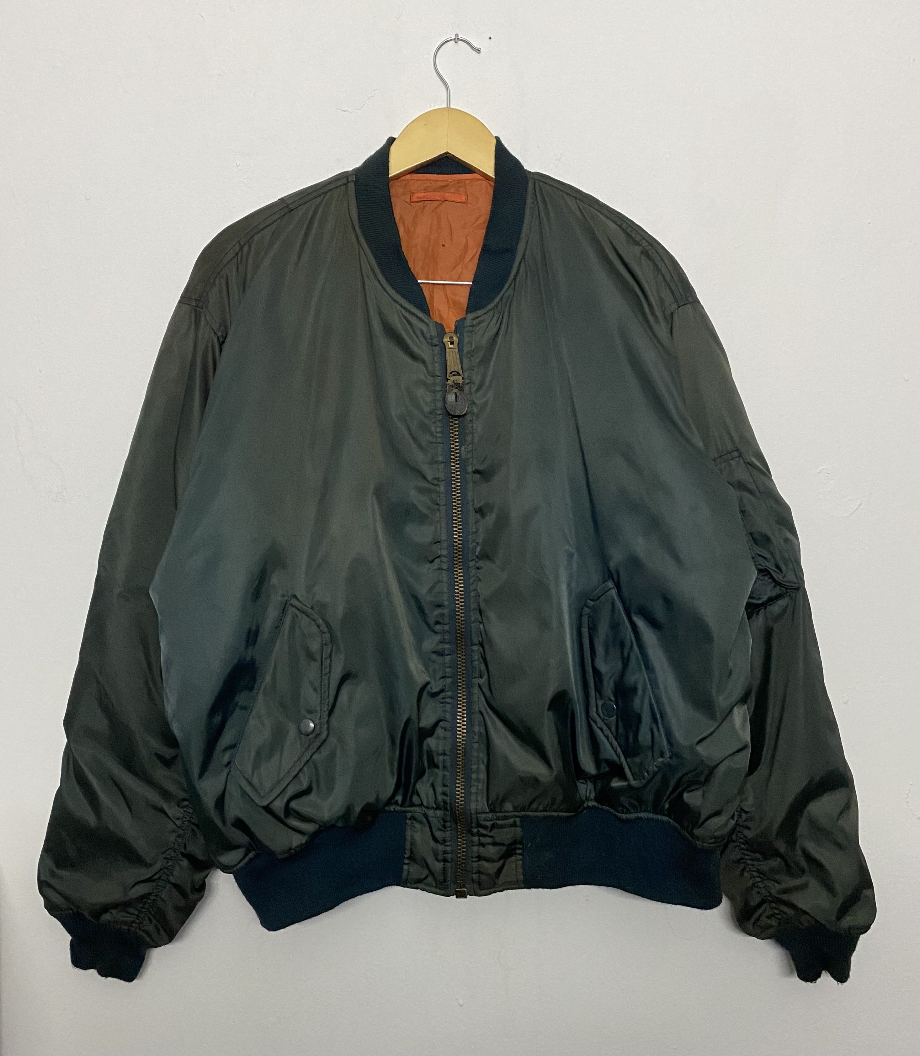 Vintage Vintage Military Bomber Jacket MA-1 Flyer’s LL Olive Green Size US L / EU 52-54 / 3 - 3 Thumbnail