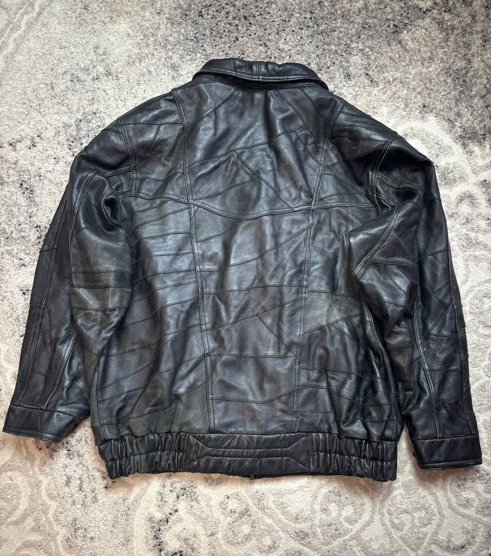 Vintage 90s Vintage Elazar Leather Patchwork Bomber Jacket Size US XL / EU 56 / 4 - 14 Thumbnail