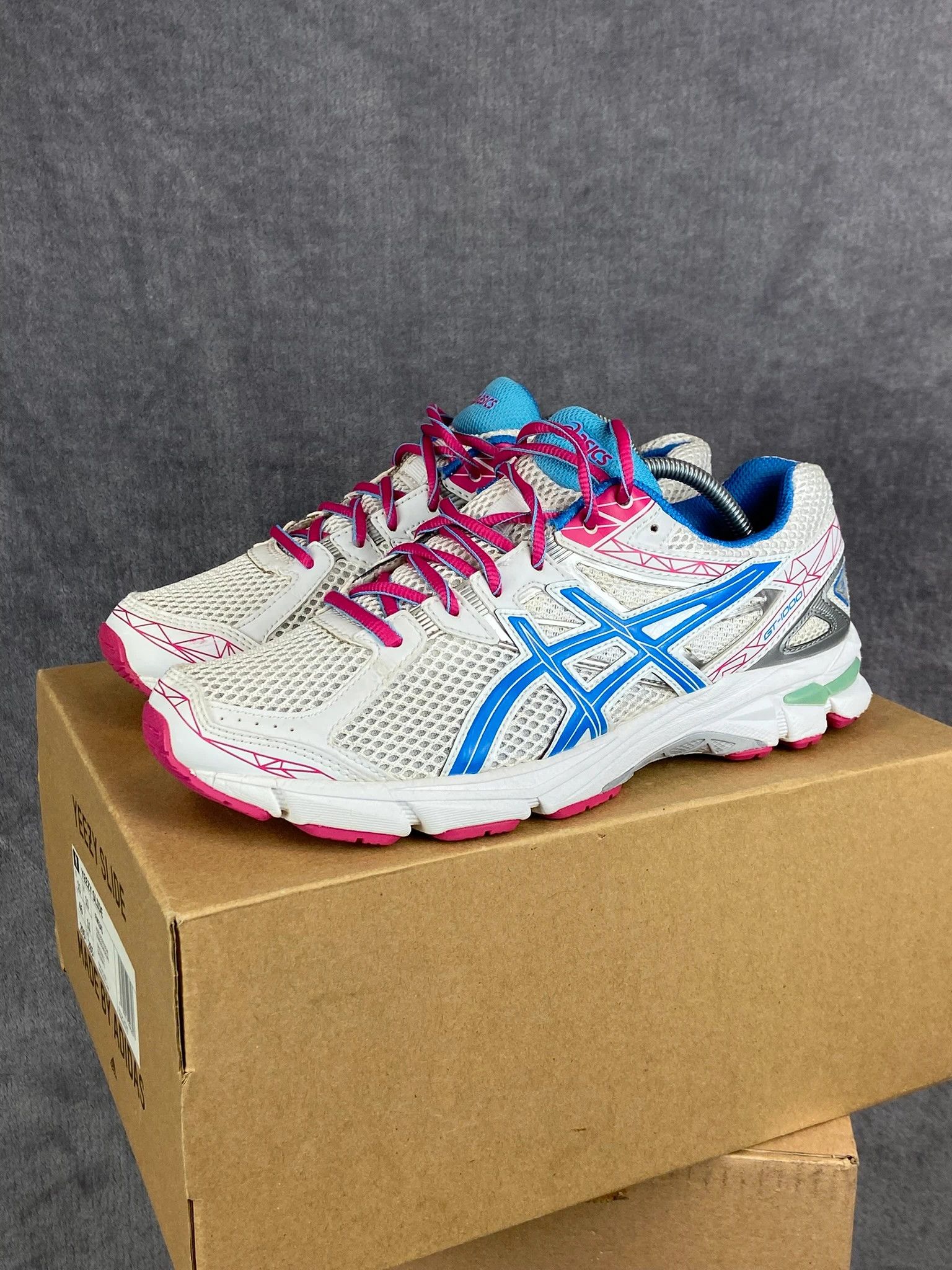 Asics : Asics retro white blue pink mesh Y2K running sneakers Size US 7 / EU 40 - 1 Thumbnail