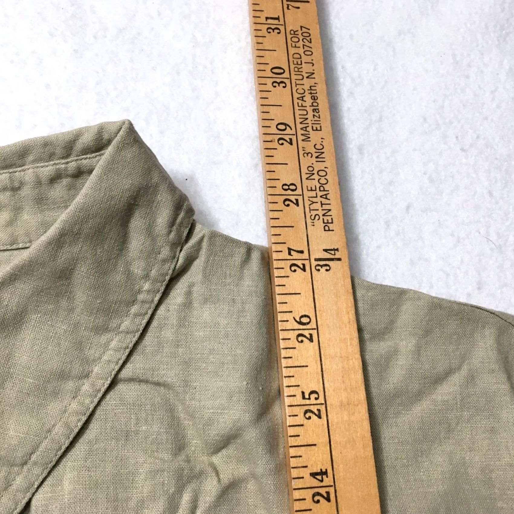 Vintage Shaver Lake Shirt Womens Large beige textured long sleeve Size L / US 10 / IT 46 - 6 Thumbnail