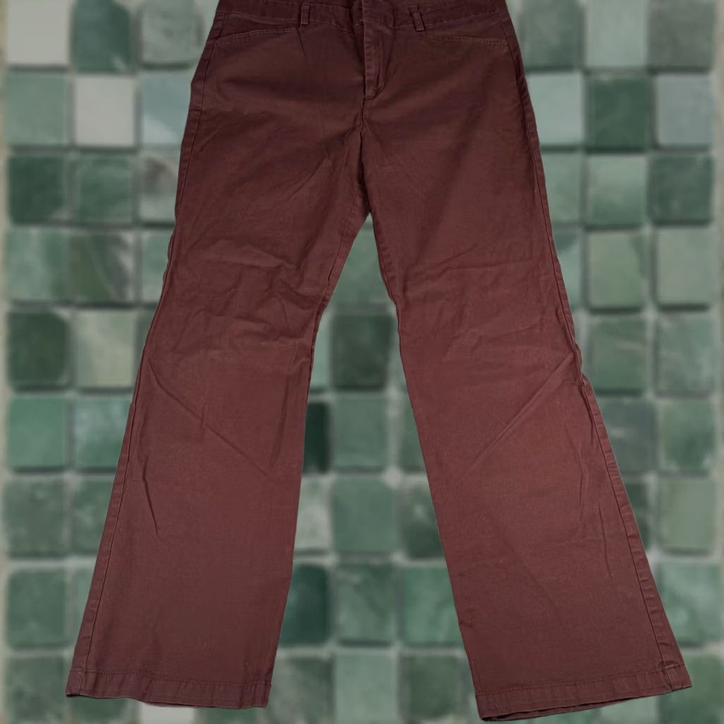 Vintage Sharagano Brown Chino Pants Women 16 Regular Bootcut Twill Cotton Blend Stretch Pockets Workwear Casual Business Trousers Size 38" / US 16 / IT 52 - 1 Thumbnail