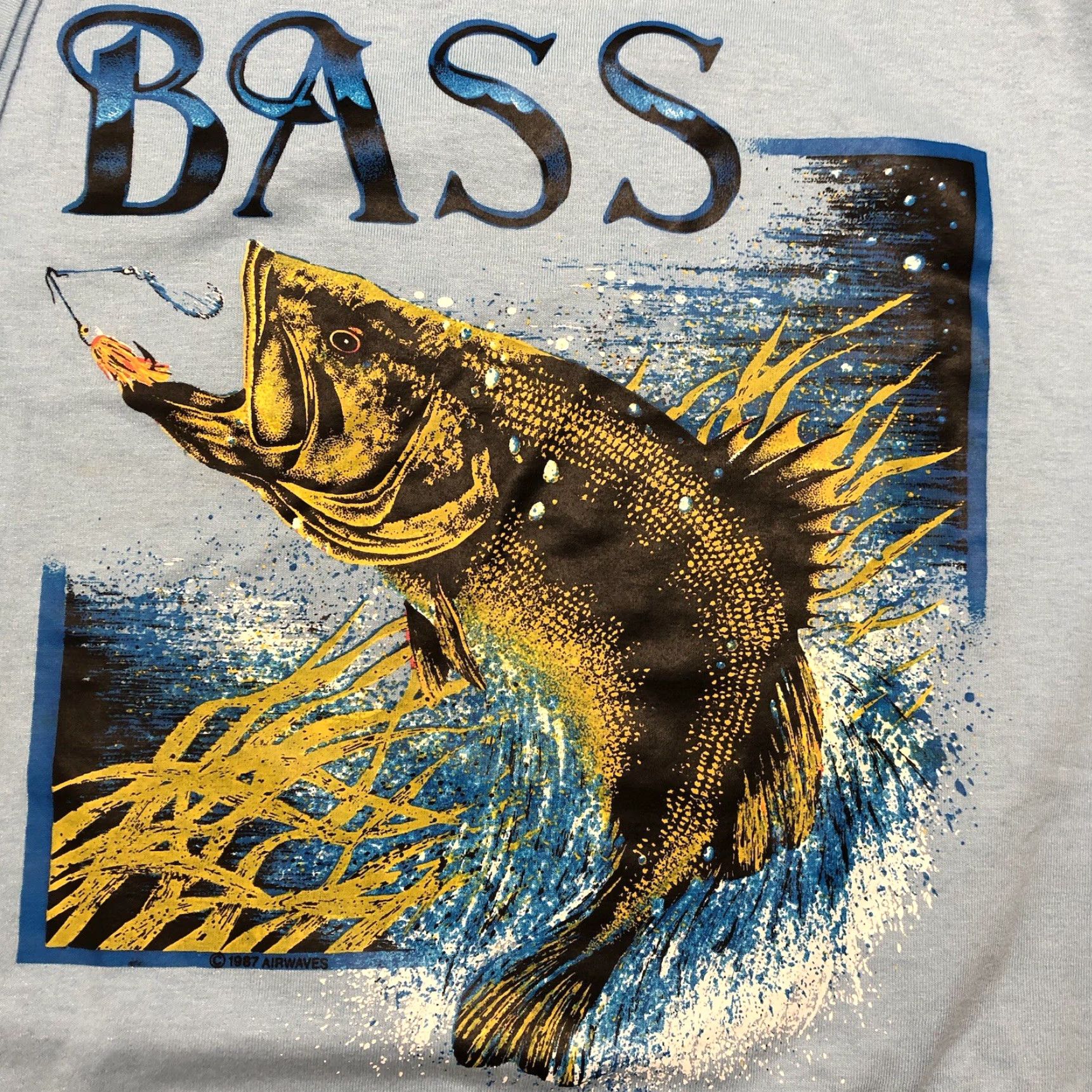 Vintage VTG Screen Stars Best Shirt Mens L Blue Graphic Print 80s 90s Fish Outdoor Fishing Bass Walleye Classic Dad Short Sleeve Crew Neck Slim Size US L / EU 52-54 / 3 - 4 Thumbnail
