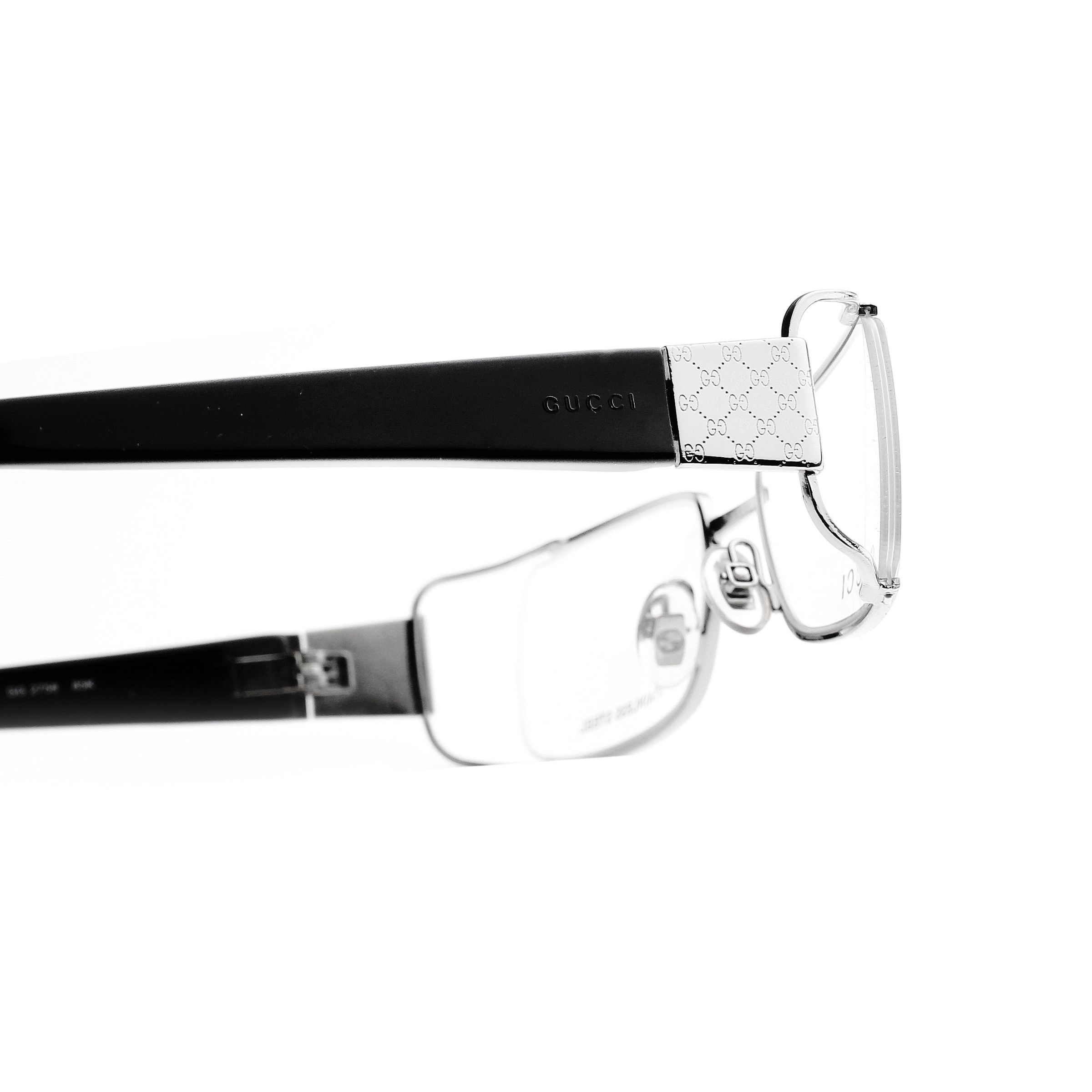 Gucci Gucci '00s Black & Silver Monogram Rectangular Glasses Size ONE SIZE - 2 Thumbnail