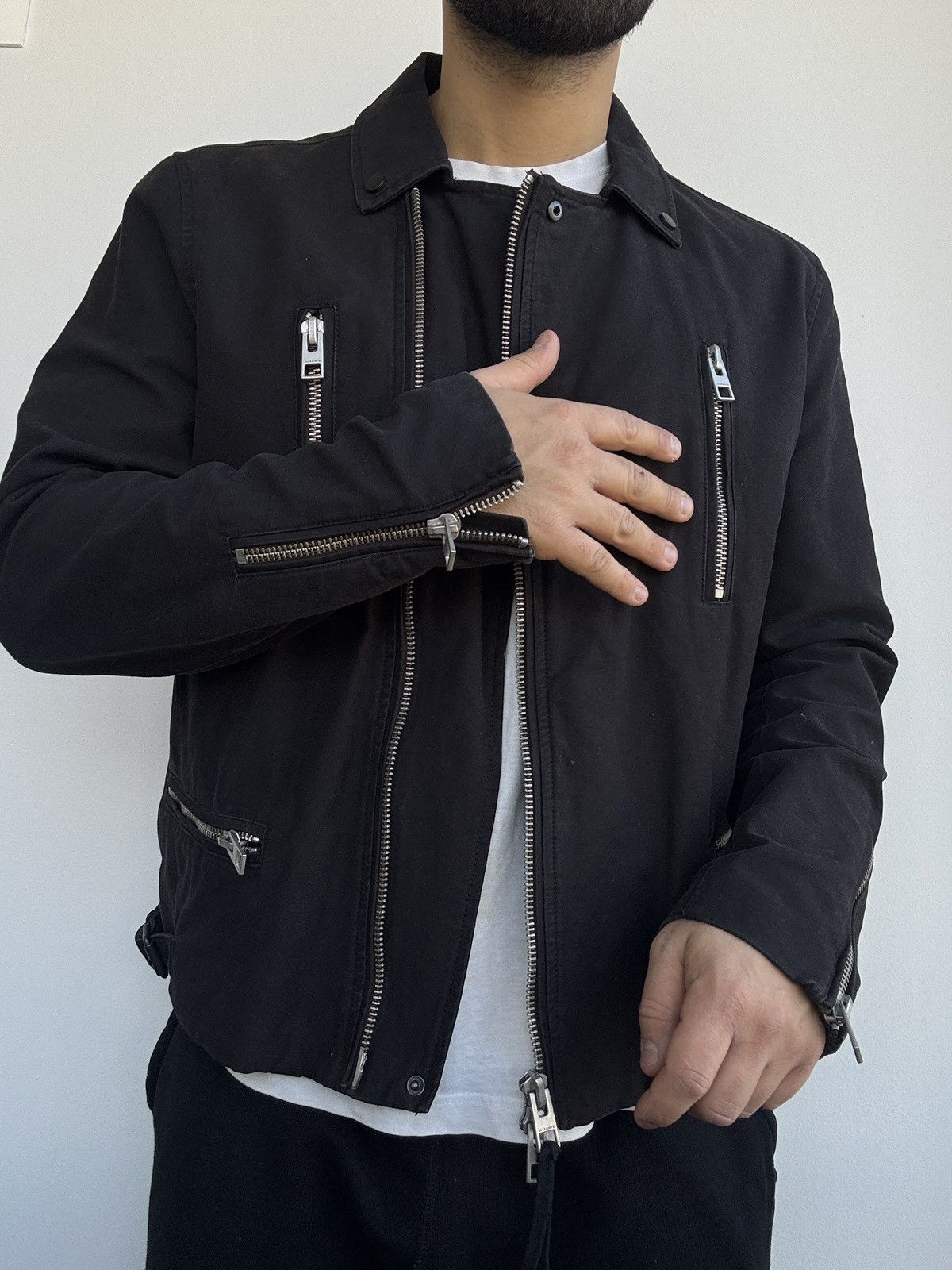 Allsaints Surplus Biker Zipper Jacket Black Size US XL / EU 56 / 4 - 6 Thumbnail