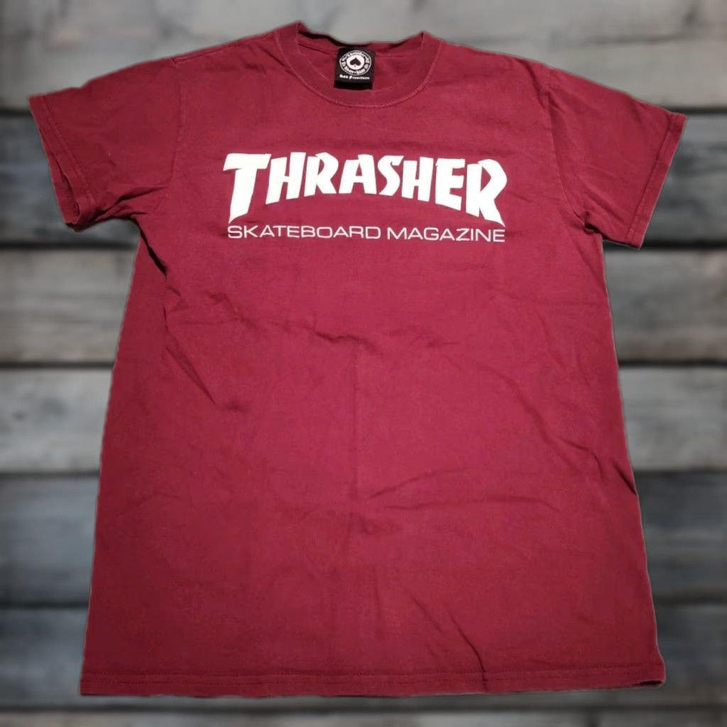 Thrasher VINTAGE Thrasher Shirt Unisex Adults T-Shirt Short Sleeve Crew Neck S Maroon Graphic Print 90s Skateboarding Mens Womens Size US S / EU 44-46 / 1 - 1 Thumbnail
