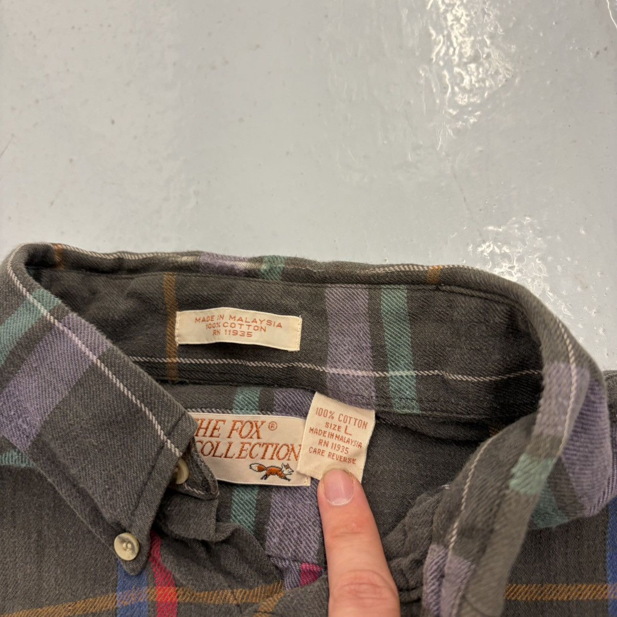 Sears Vintage 80s Sears Black Plaid Cotton Flannel Shirt Size US L / EU 52-54 / 3 - 3 Thumbnail