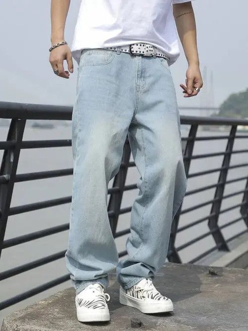 Japanese Brand Casual Skate Baggy Denim Jeans Loose 2000s Size US 30 / EU 46 - 4 Thumbnail