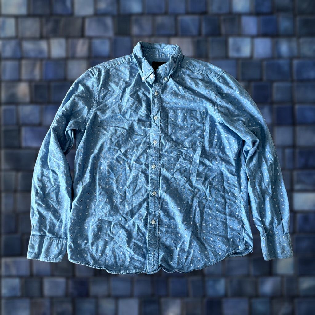 American Eagle Outfitters American Eagle Outfitters Shirt Mens L Blue All Over Cross Print Button Down 100% Cotton Size US L / EU 52-54 / 3 - 1 Thumbnail