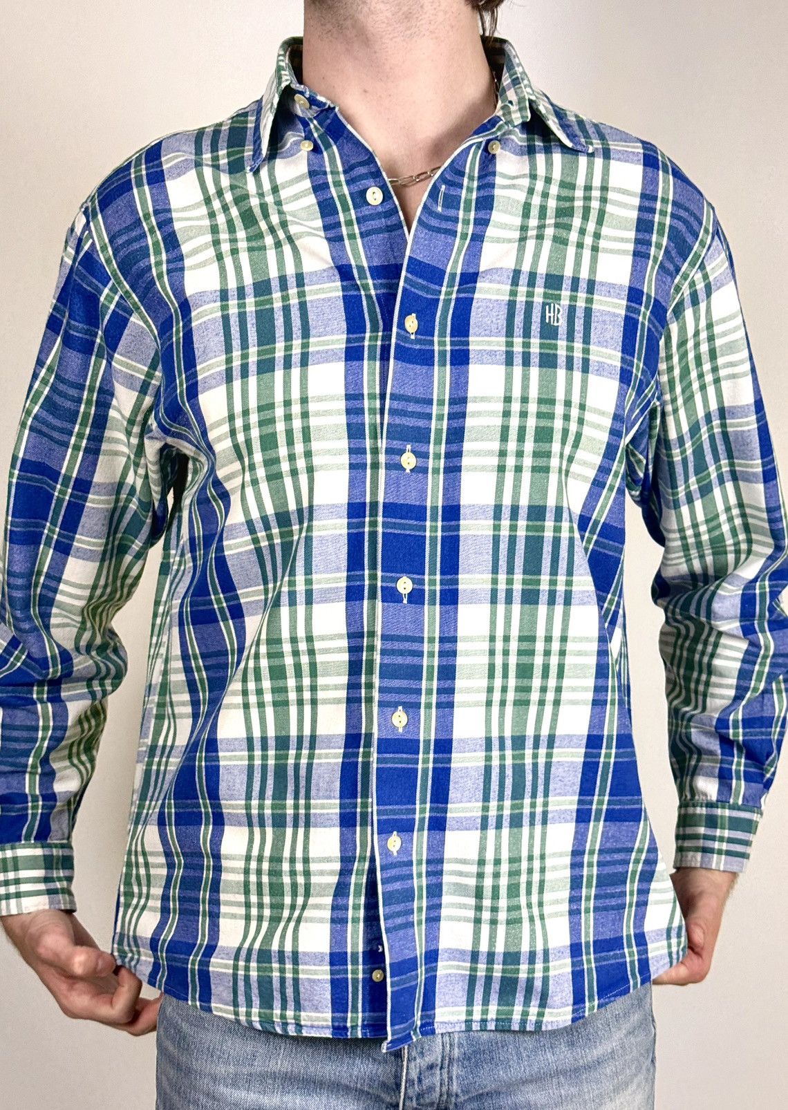 Hugo Boss Vintage 90s Hugo Boss Check Flannel Shirt Size US XL / EU 56 / 4 - 4 Thumbnail