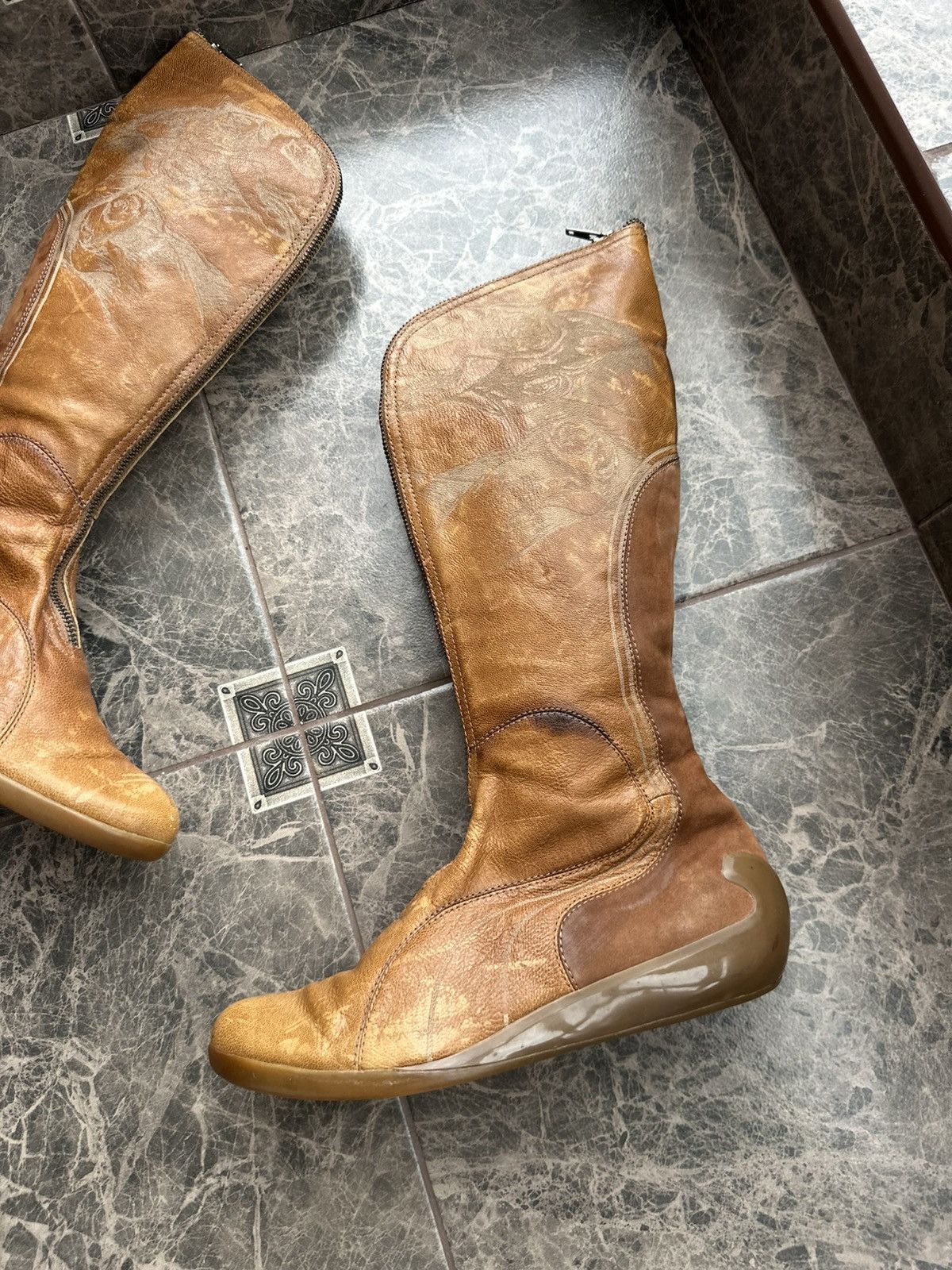 Alexander McQueen × Puma Vintage Puma x Alexander McQueen Leather Knee High Boots Size US 6.5 / IT 36.5 - 2 Thumbnail