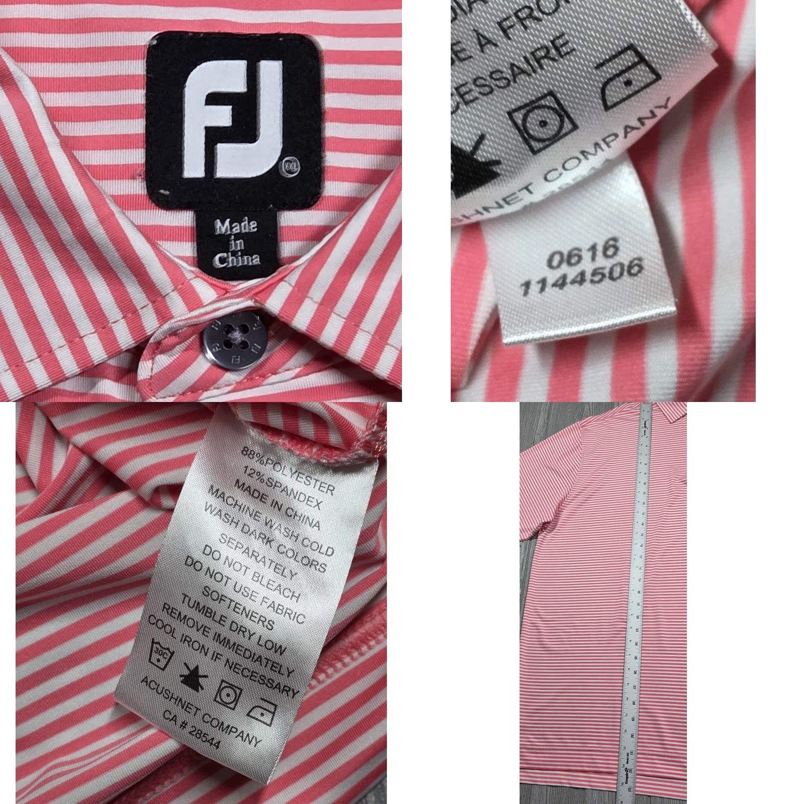 Footjoy FootJoy FJ Performance Polo Shirt Men Short Sleeve 2XL Pink White Mack Truck Logo Polo Size US XXL / EU 58 / 5 - 8 Thumbnail