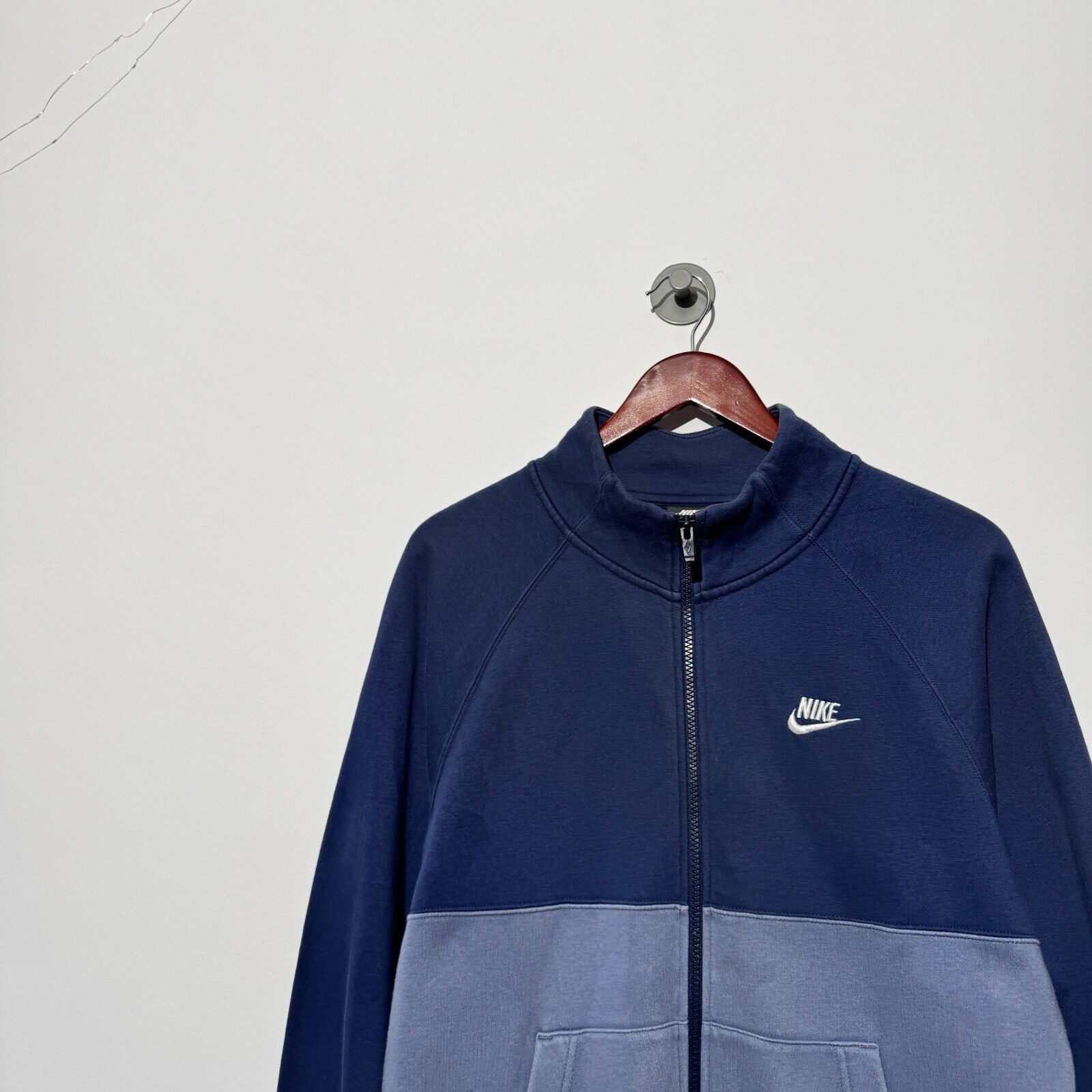 Nike × Vintage Vintage Nike Unisex Navy Blue Cotton Zip Sweatshirt Size S Size US S / EU 44-46 / 1 - 5 Thumbnail